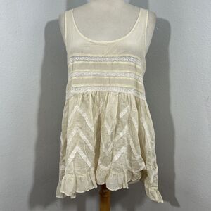 Denim Supply Ralph Lauren‎ Dress Womens S Petite Ivory Lace Trapeze Y2K 90s